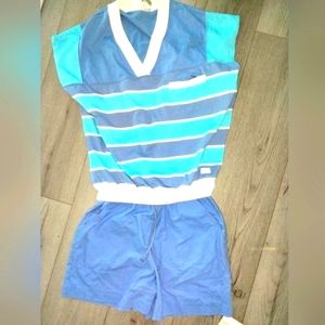 Gorgeous Vintage activewear 1980s fabulous periwinkle matching Active set NWT